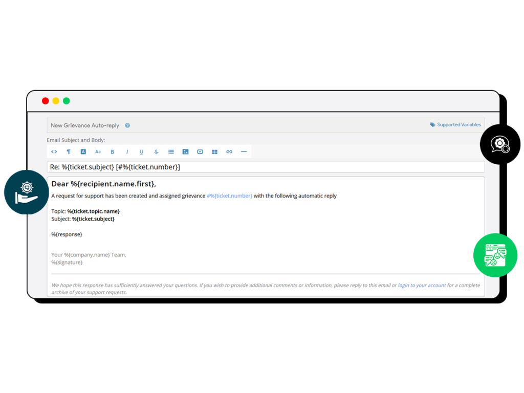 Grievance Features: Automated Conditional Response Setup for Efficient Handling