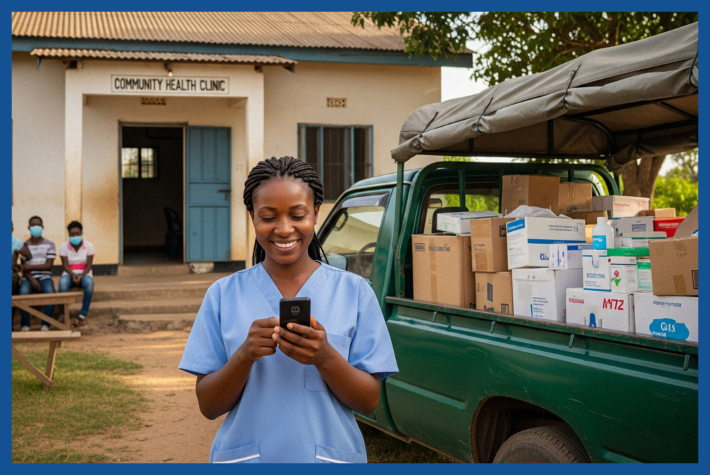 RapidPro Sierra Leone Health Supply Tracking via SMS Nurse in Sierra Leone using mobile phone to report drug availability via RapidPro Sierra Leone SMS tracking system