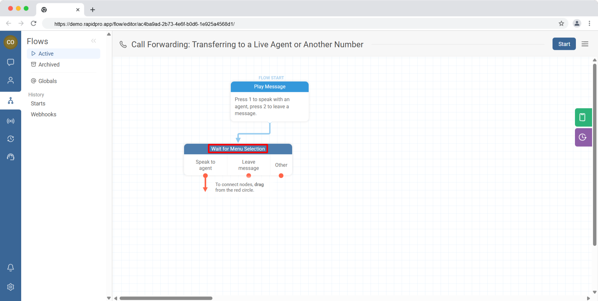 Add a caller choice before forwarding