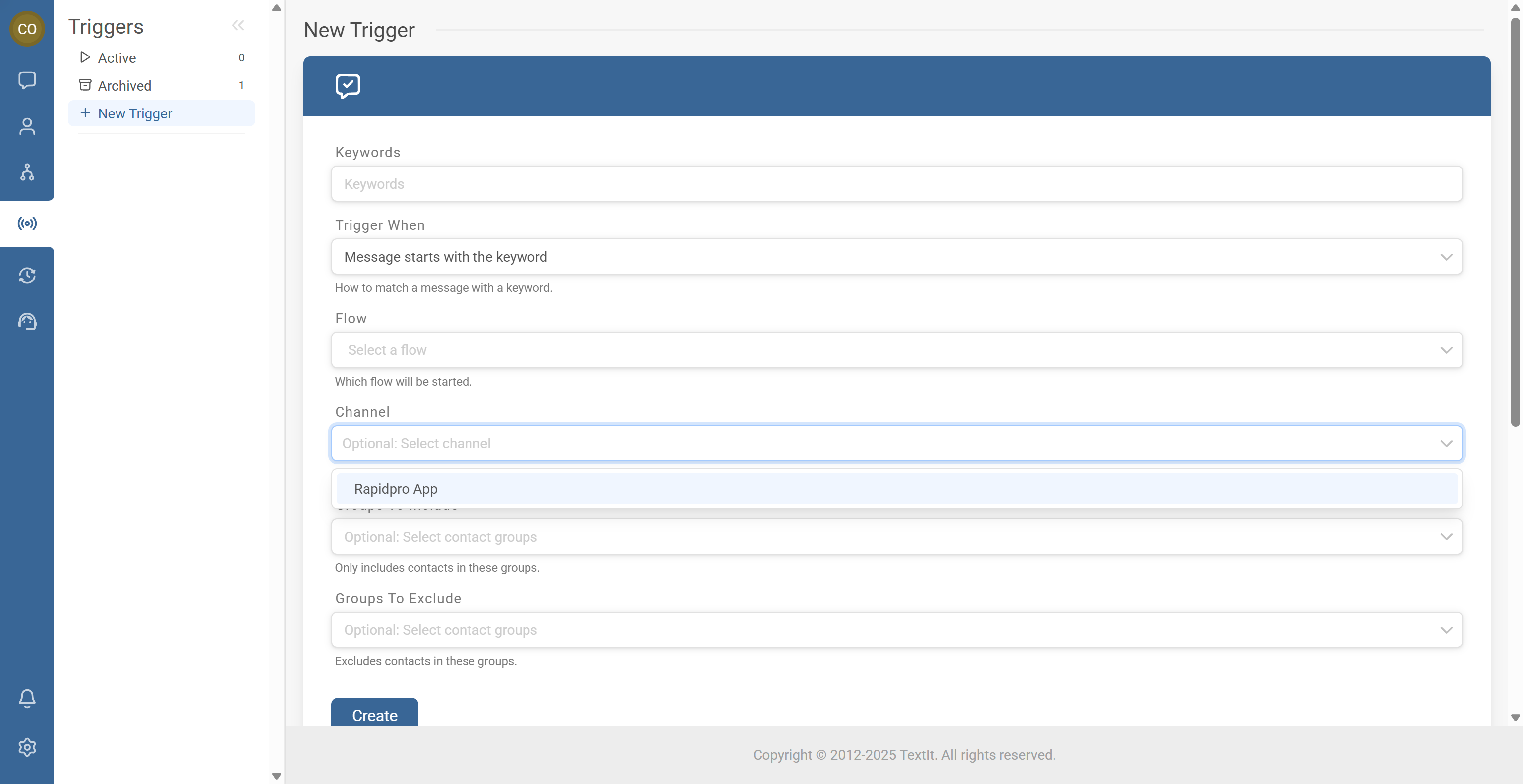 Creating a Keyword Trigger that starts a Flow 4