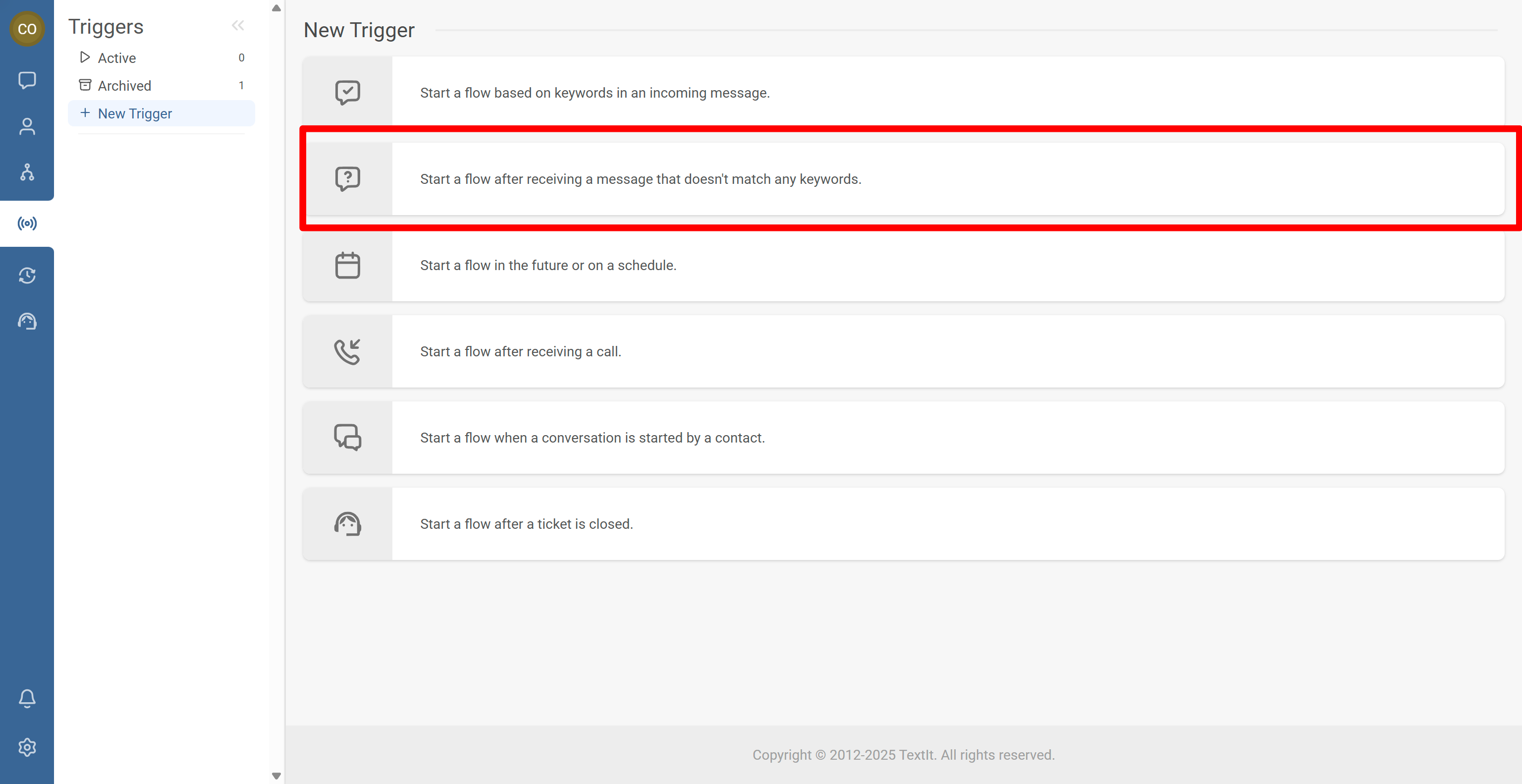 Start a Flow after Receiving a Message that Doesnt Match Any Keywords 2