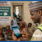 Digital health communication platform used by a Nigerian public health worker to send disease outbreak alerts via mobile messaging